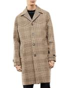 The Kooples Beige And Black Plaid Trench Coat