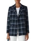 Whistles Double-breasted Plaid Blazer