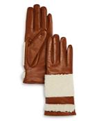 Bloomingdale's Shearling Trim Leather Gloves - 100% Exclusive