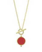 Freida Rothman Red Coral Toggle Pendant Necklace, 16
