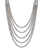 Aqua Five Row Crystal Necklace, 12-16 - 100% Exclusive