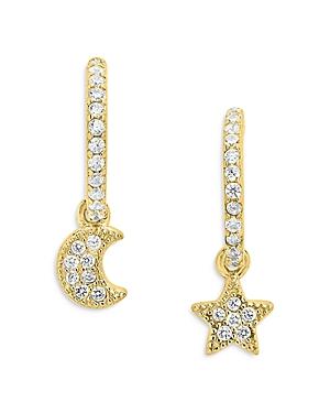 Sterling Forever Moon & Star Mini Hoop Earrings