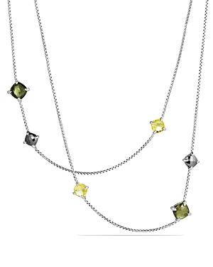 David Yurman Chatelaine Long Station Necklace With Lemon Citrine And Diamonds