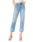 Jen7 Slim Straight Ankle Embroidered Jeans In Capistrano
