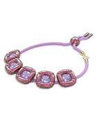 Swarovski Dulcis Purple Cushion Cut Crystal Cord Slider Bracelet