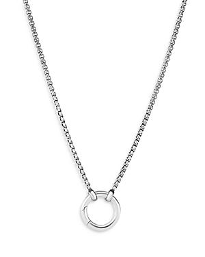 David Yurman Sterling Silver Cable Amulet Box Chain Slider Necklace, 36