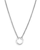 David Yurman Sterling Silver Cable Amulet Box Chain Slider Necklace, 36
