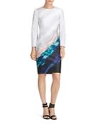 Donna Karan Print Flare-sleeve Sheath Dress