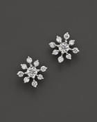 Diamond Snowflake Earrings In 14k White Gold, 0.40 Ct. T.w.