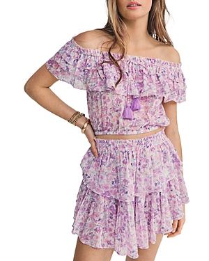 Loveshackfancy Dorin Off-the-shoulder Crop Top