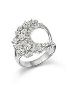 Diamond Cluster Statement Ring In 14k White Gold, 1.85 Ct. T.w.