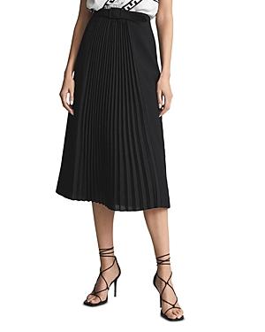 Reiss Drew Contrast Pleated Midi Skirt