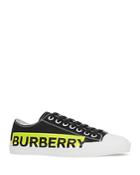 Burberry Women's Gabardine Logo Print Low Top Sneakers