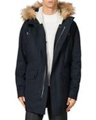 Sandro Faux Fur-trimmed Army Coat