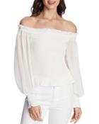 1.state Off-the-shoulder Smocked Top