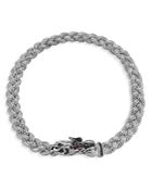 John Hardy Sterling Silver Naga Medium Braided Chain Dragon Head Necklace With Black Sapphires And Ruby Eyes, 18