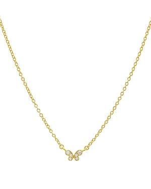 Aqua Small Embellished Butterfly Pendant Necklace In 14k Gold-plated Sterling Silver Or Sterling Silver, 16 - 100% Exclusive
