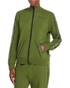 Karl Lagerfeld Paris Embellished Zip Front Sweatshirt