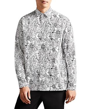 Ted Baker Upland Character Print Long Sleeve Shirt