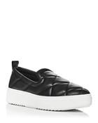 Eileen Fisher Women's Nappa Almond Toe Quilted Leather Platform Sneakers