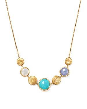 Marco Bicego 18k Yellow Gold Jaipur Half Collar Necklace With Turquoise, Mother-of-pearl And Chalcedony - 100% Exclusive