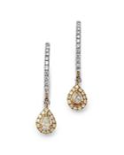 Bloomingdale's Yellow & White Diamond Pear-cut Drop Earrings In 14k Yellow & White Gold - 100% Exclusive
