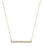 Diamond Half And Half Bar Pendant Necklace In 14k Yellow Gold, 16 - 100% Exclusive