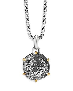 David Yurman Sterling Silver & 18k Yellow Gold Zodiac Aquarius Amulet Enhancer