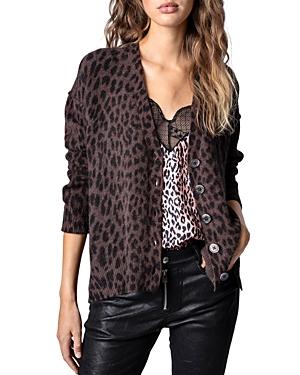 Zadig & Voltaire Mirka Leopard Cashmere Cardigan