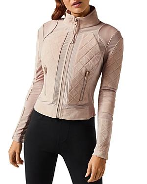 Blanc Noir Suede & Mesh Moto Jacket