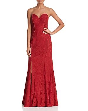 Bariano Strapless Chantilly Lace Gown