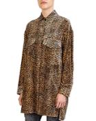 The Kooples Leopard-print Velvet Tunic Shirt