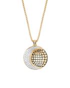 John Hardy 18k Yellow Gold Dot Pave Diamond Crescent Pendant Necklace, 36