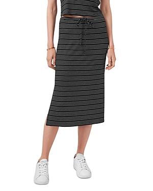 1.state Striped Drawstring Midi Skirt