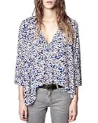 Zadig & Voltaire Tide Print Begonia Top