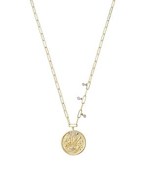 Meira T 14k Yellow Gold Diamond Eye Disc Pendant Necklace, 18