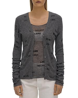 Helmut Lang Ribbed Logo Cardigan