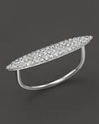Meira T 14k White Gold Elongated Oval Pave Diamond Ring, .34 Ct. T.w.
