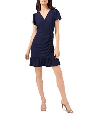 1.state Ruched Faux Wrap Dress