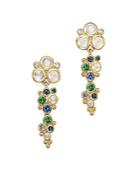 Temple St. Clair 18k Yellow Gold Mare Drop Earrings With Tsavorite, Sapphire, Blue Moonstone And Diamond