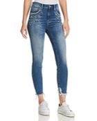 Mavi Tess Embellished High Rise Skinny Jeans In Indigo Pearl