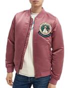 Scotch & Soda Satin Embroidered Bomber Jacket
