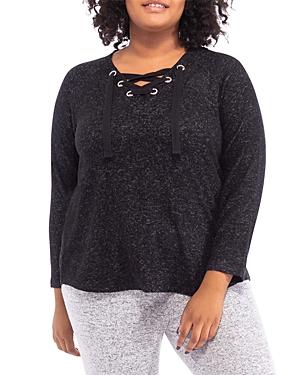B Collection By Bobeau Curvy Elena Lace Up Top