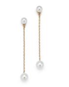 Moon & Meadow 14k Yellow Gold Cultured Freshwater Pearl Chain Drop Earrings - 100% Exclusive