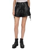 The Kooples Lace-up Detail Leather Mini Shorts