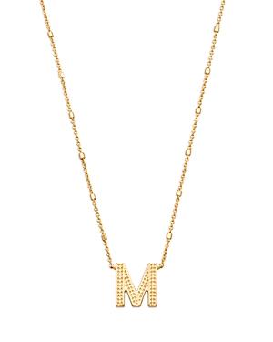 Kendra Scott Letter M Adjustable Pendant Necklace In 14k Gold Plated, 19