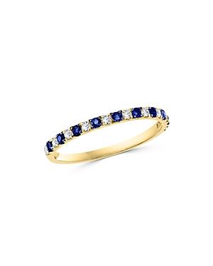Bloomingdale's Blue Sapphire & Diamond Stacking Ring In 14k Yellow Gold - 100% Exclusive