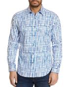 Robert Graham Andres Cotton Stretch Watercolor Grid Classic Fit Button Up Shirt