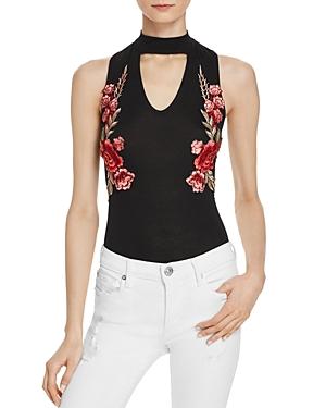 Vintage Havana Floral Embroidered Choker Top