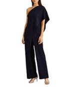 Lauren Ralph Lauren Draped One Shoulder Jumpsuit